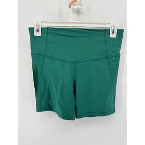 All in Motion High Rise 6 Inch Inseam Pocketed Bike Shorts Deep Green Womens L